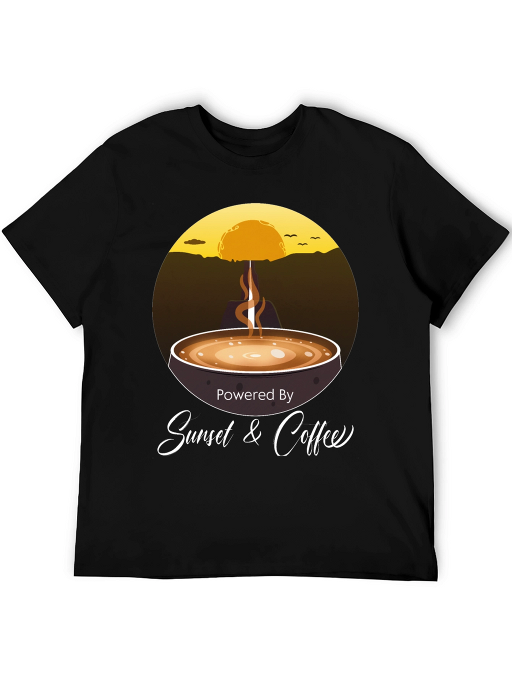Sunset & Coffee Graphic Tee - Relaxed Fit