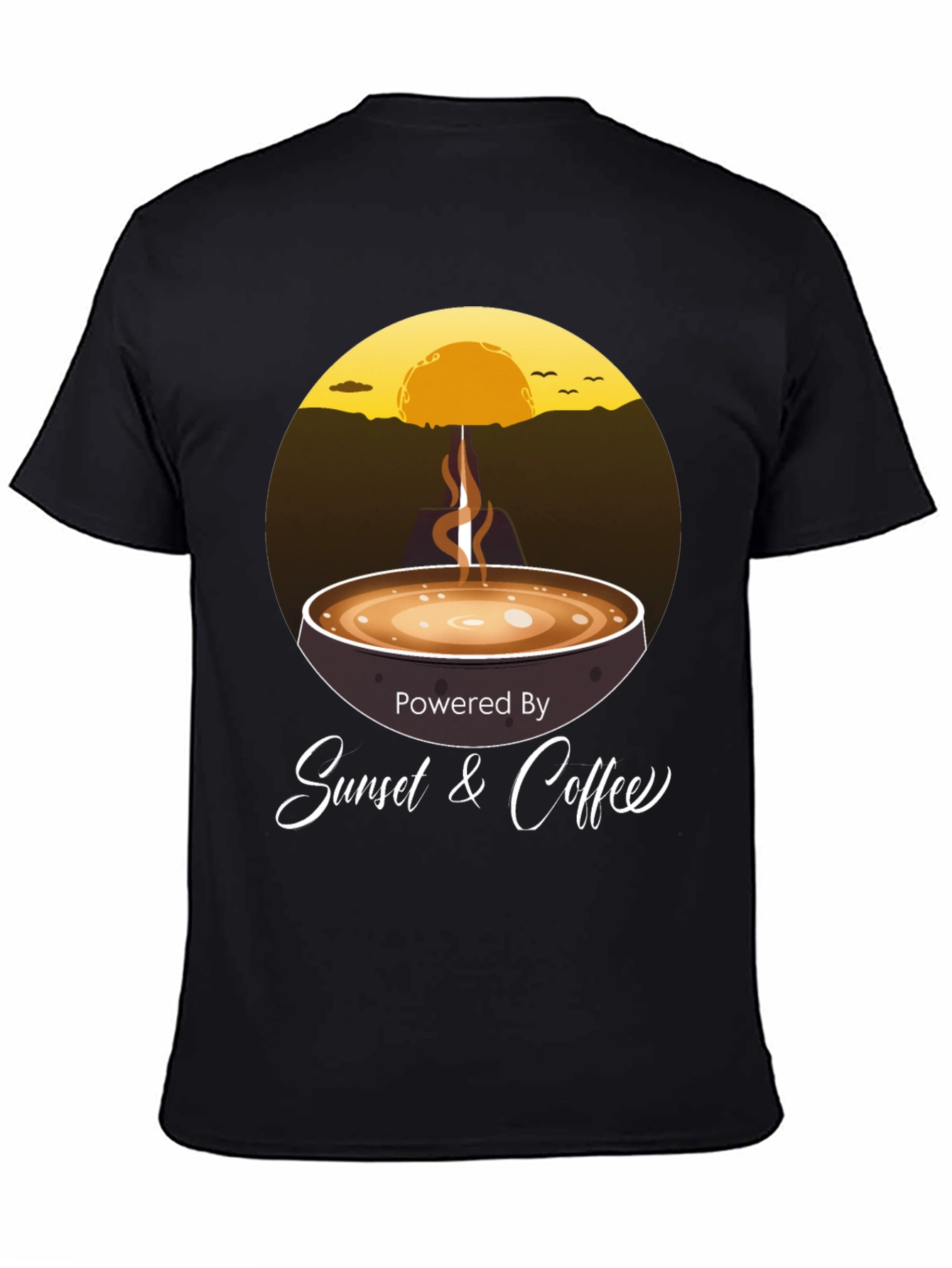 Sunset & Coffee Graphic Tee - Relaxed Fit
