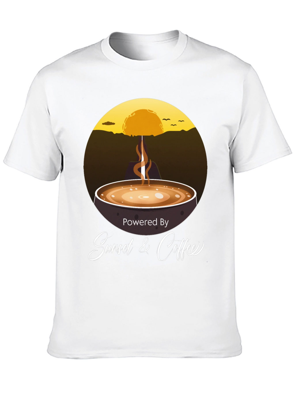 Sunset & Coffee Graphic Tee - Relaxed Fit