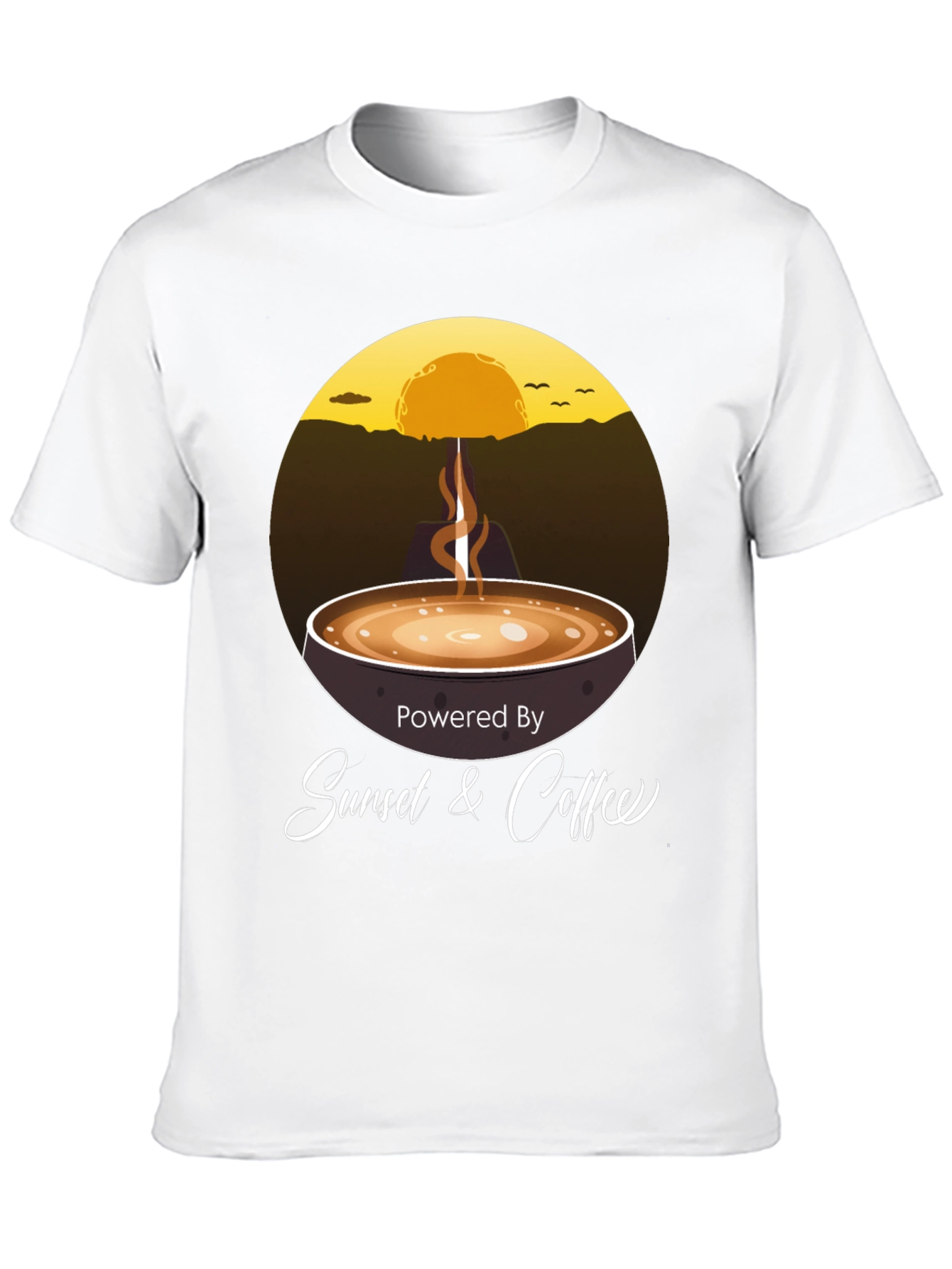 Sunset & Coffee Graphic Tee - Relaxed Fit