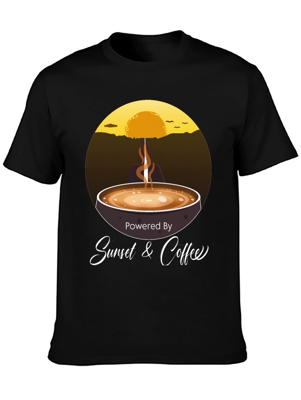 Sunset & Coffee Graphic Tee - Relaxed Fit