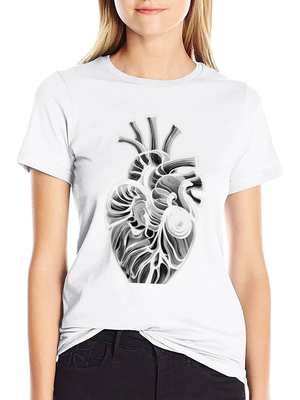 Anatomical Heart Graphic Tee - Modern Black T-Shirt