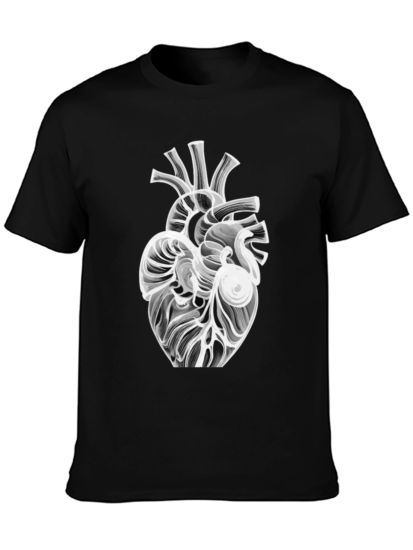 Anatomical Heart Graphic Tee - Modern Black T-Shirt