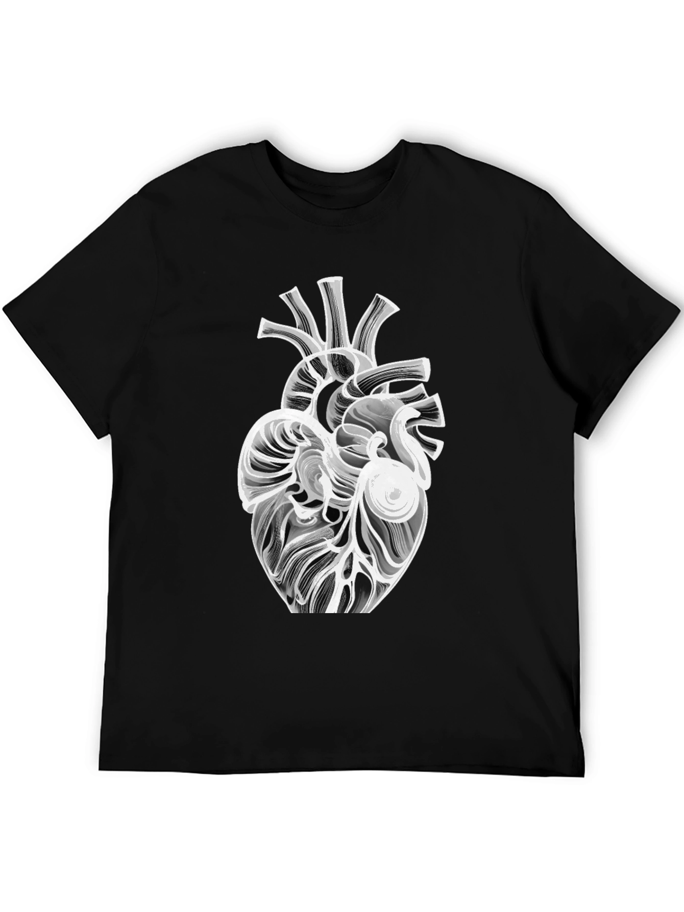 Anatomical Heart Graphic Tee - Modern Black T-Shirt
