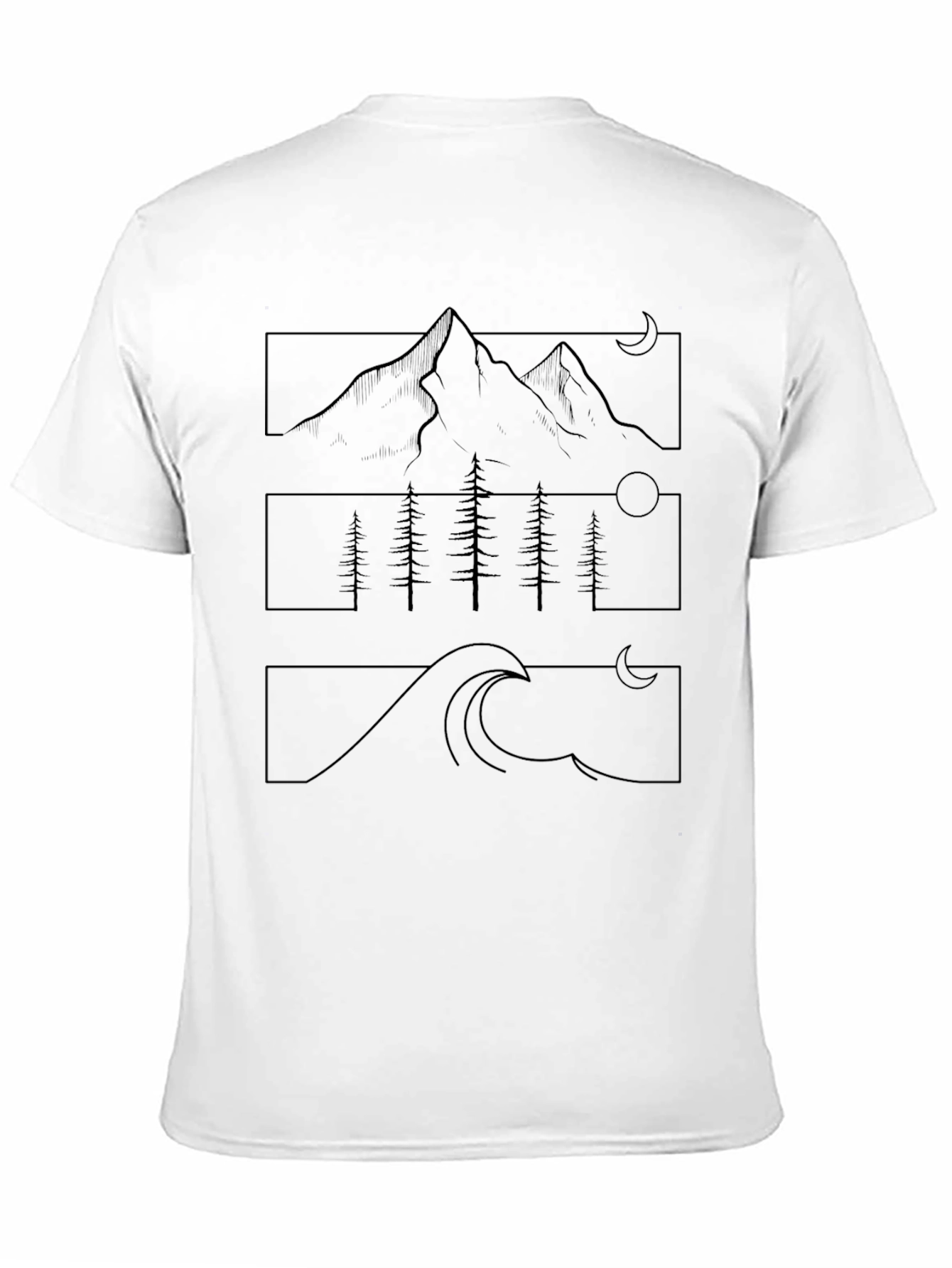 Nature Scene Graphic Tee - Black