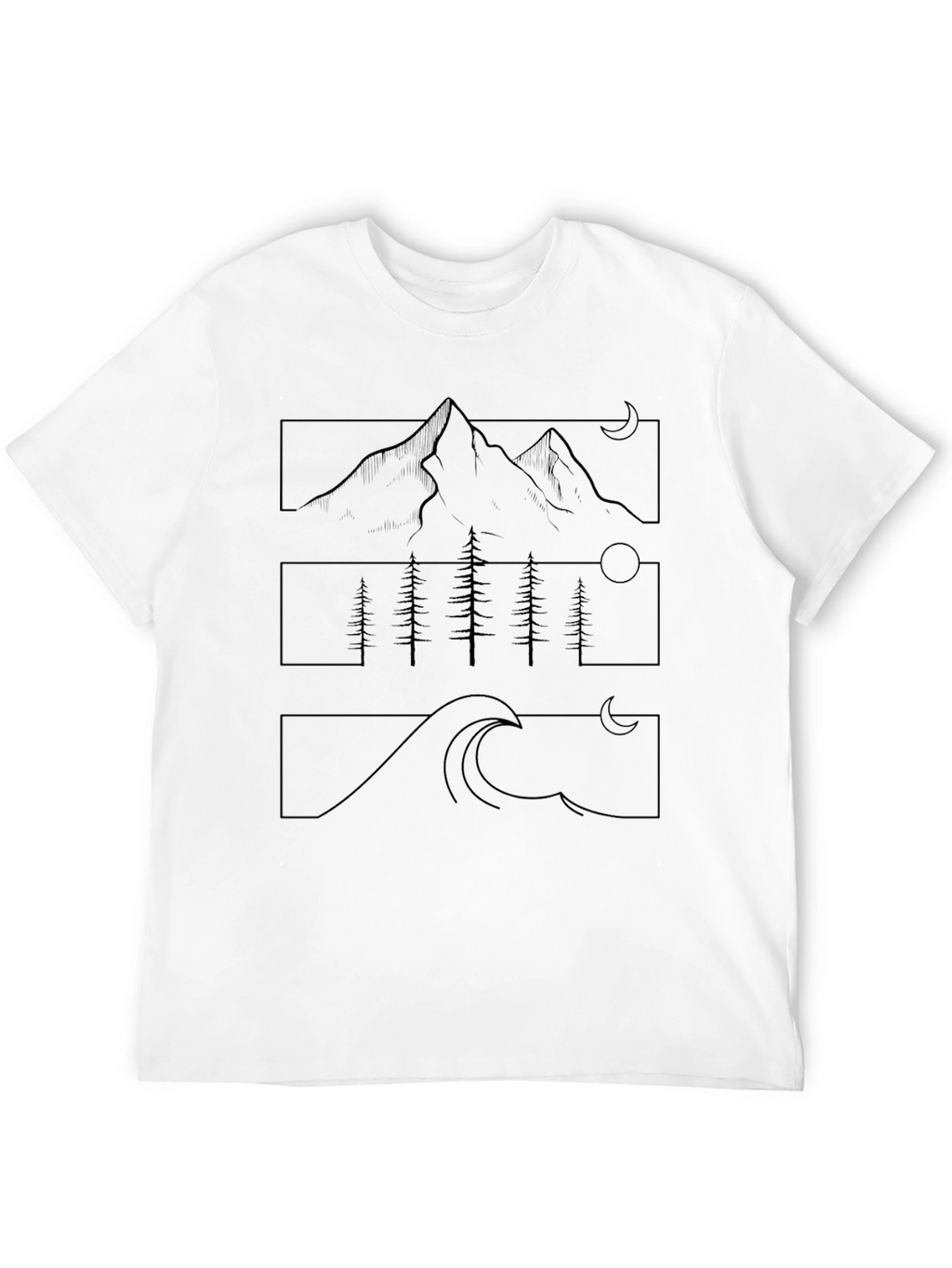 Nature Scene Graphic Tee - Black