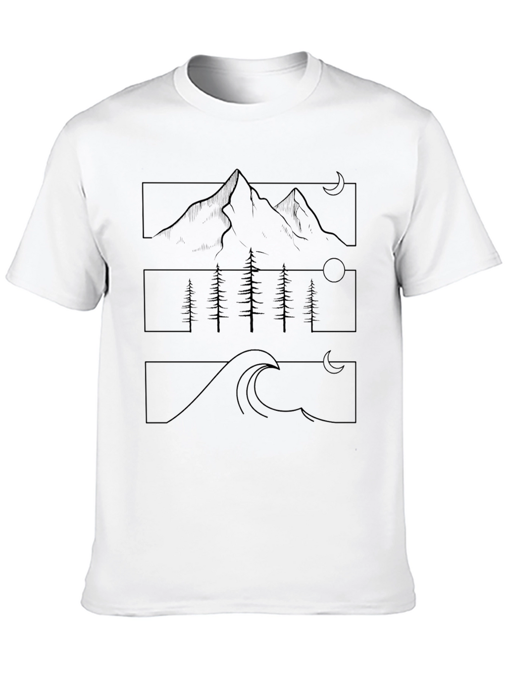 Nature Scene Graphic Tee - Black