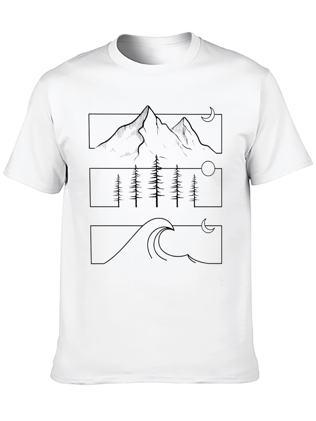 Nature Scene Graphic Tee - Black