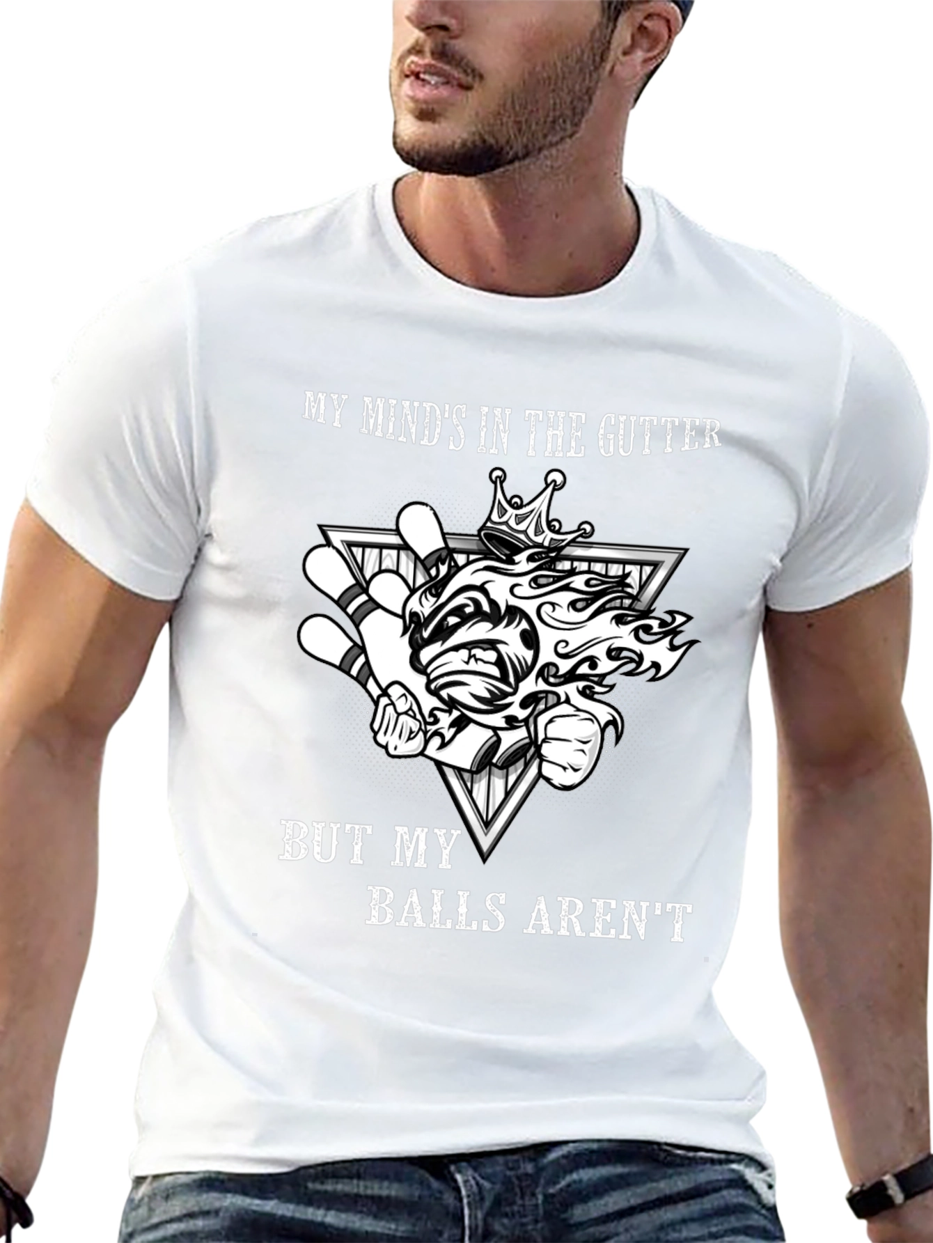 Bowling Humor T-Shirt - My Minds in the Gutter