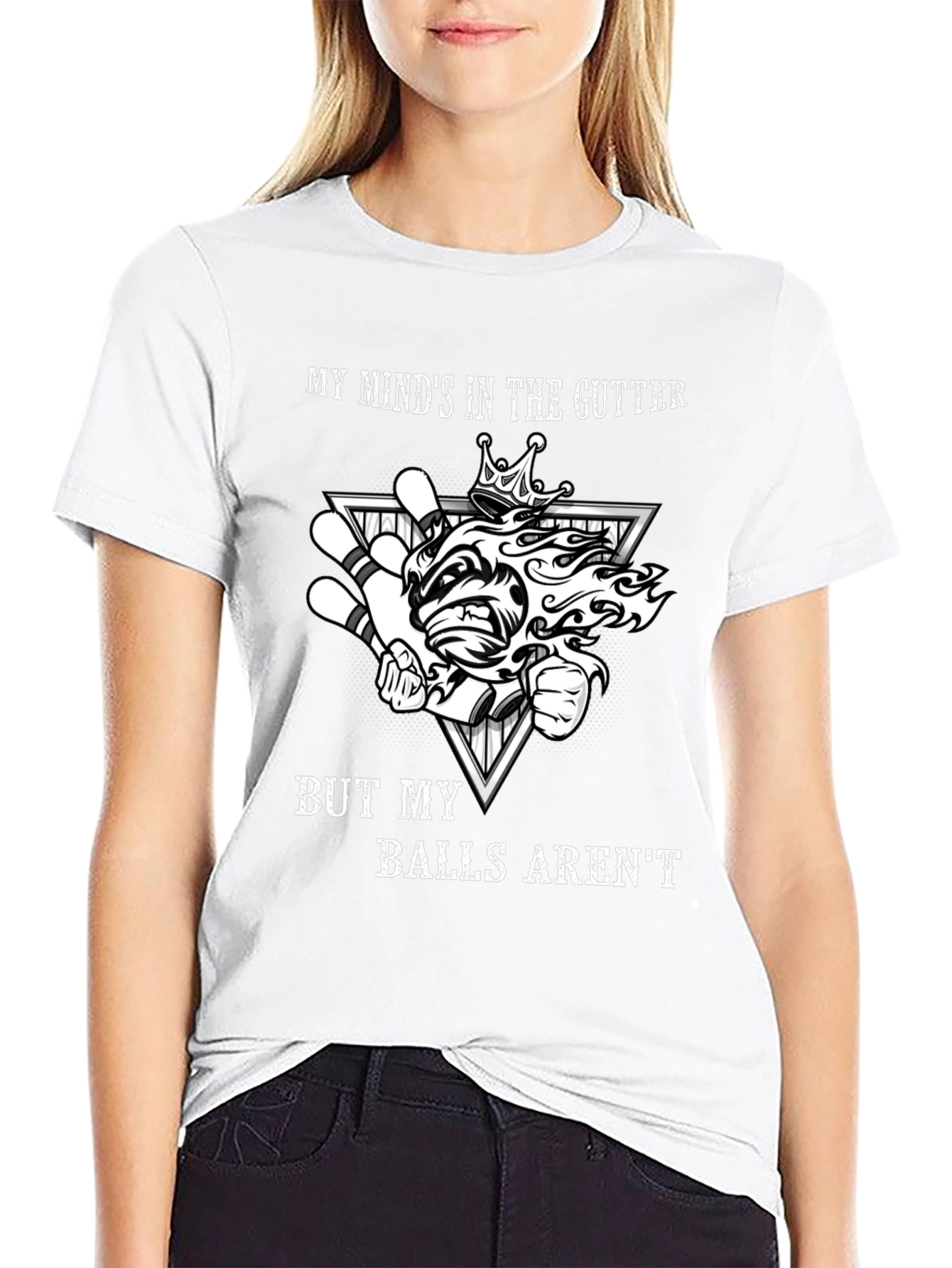 Bowling Humor T-Shirt - My Minds in the Gutter