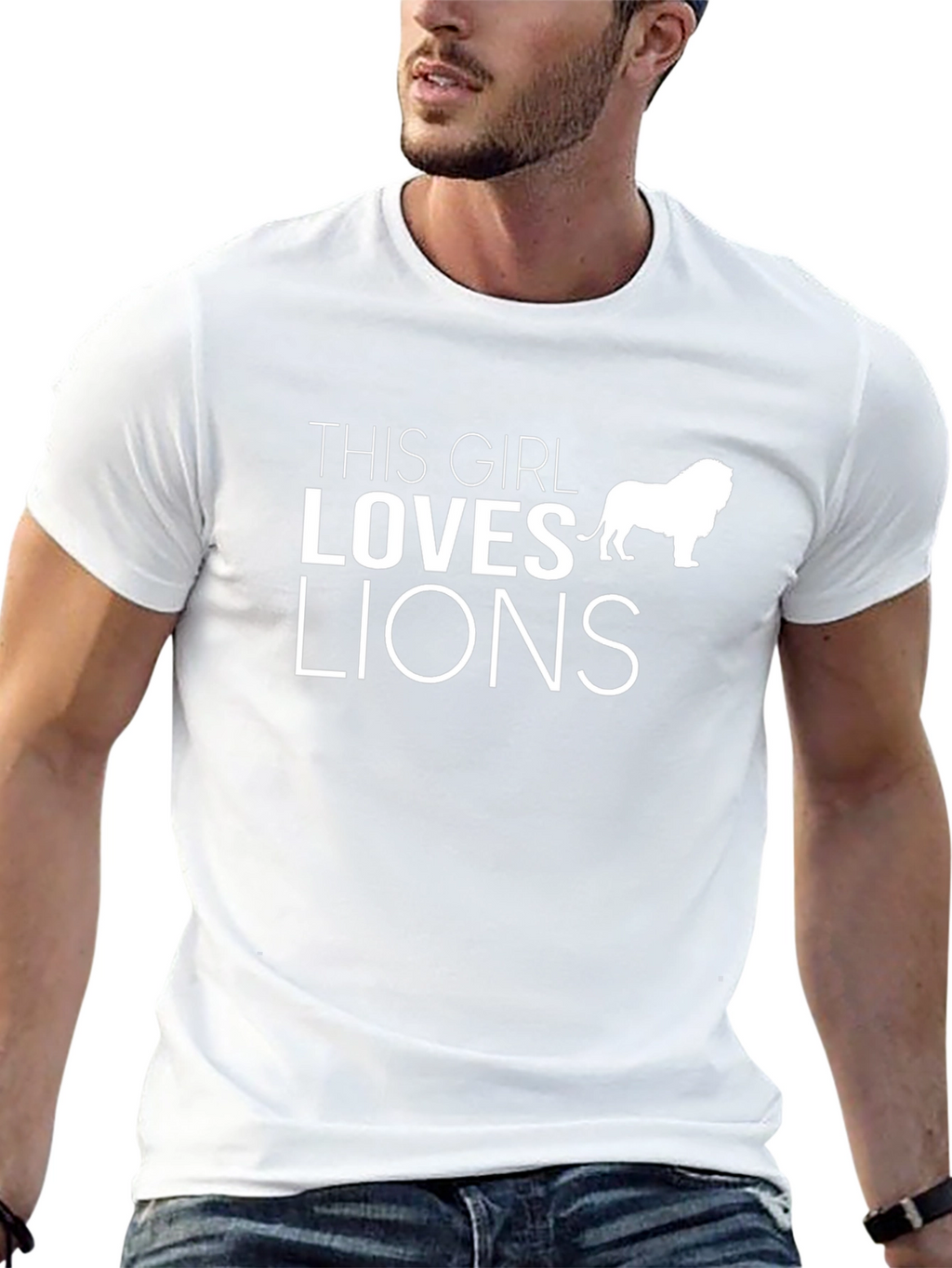 This Girl Loves Lions Graphic Tee - Black