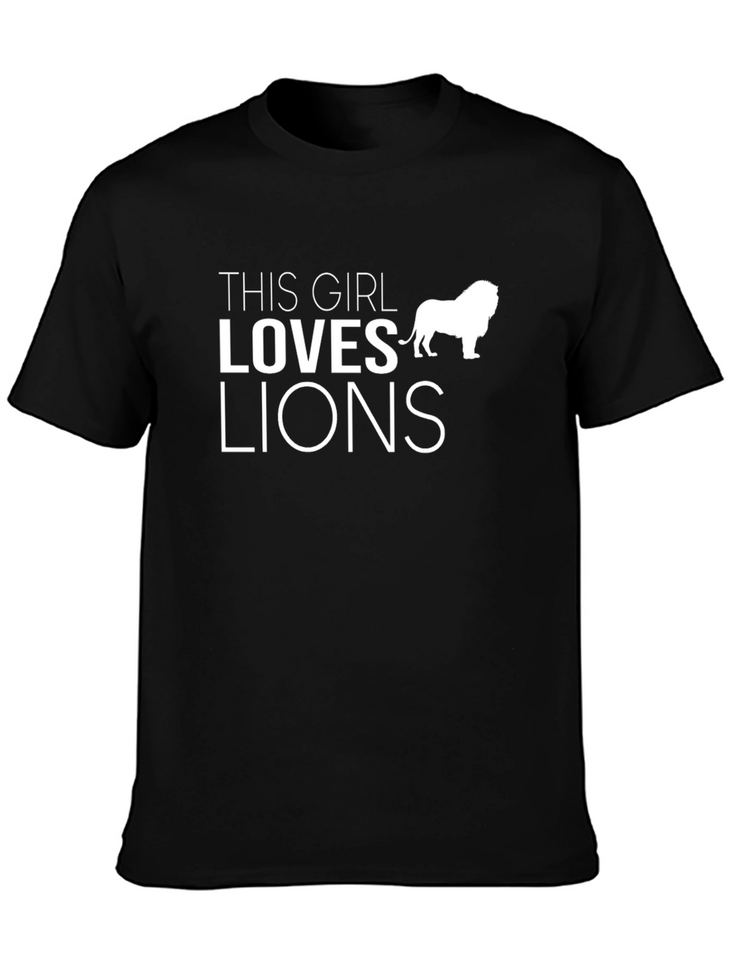 This Girl Loves Lions Graphic Tee - Black