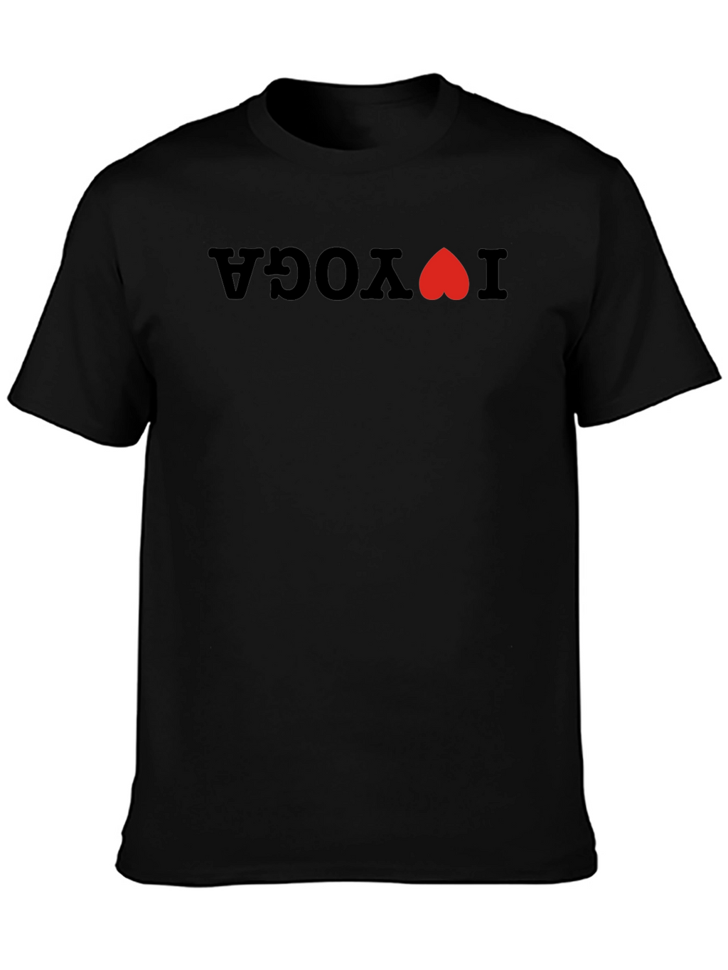 I Heart Yoga Graphic Tee - Black Cotton Shirt
