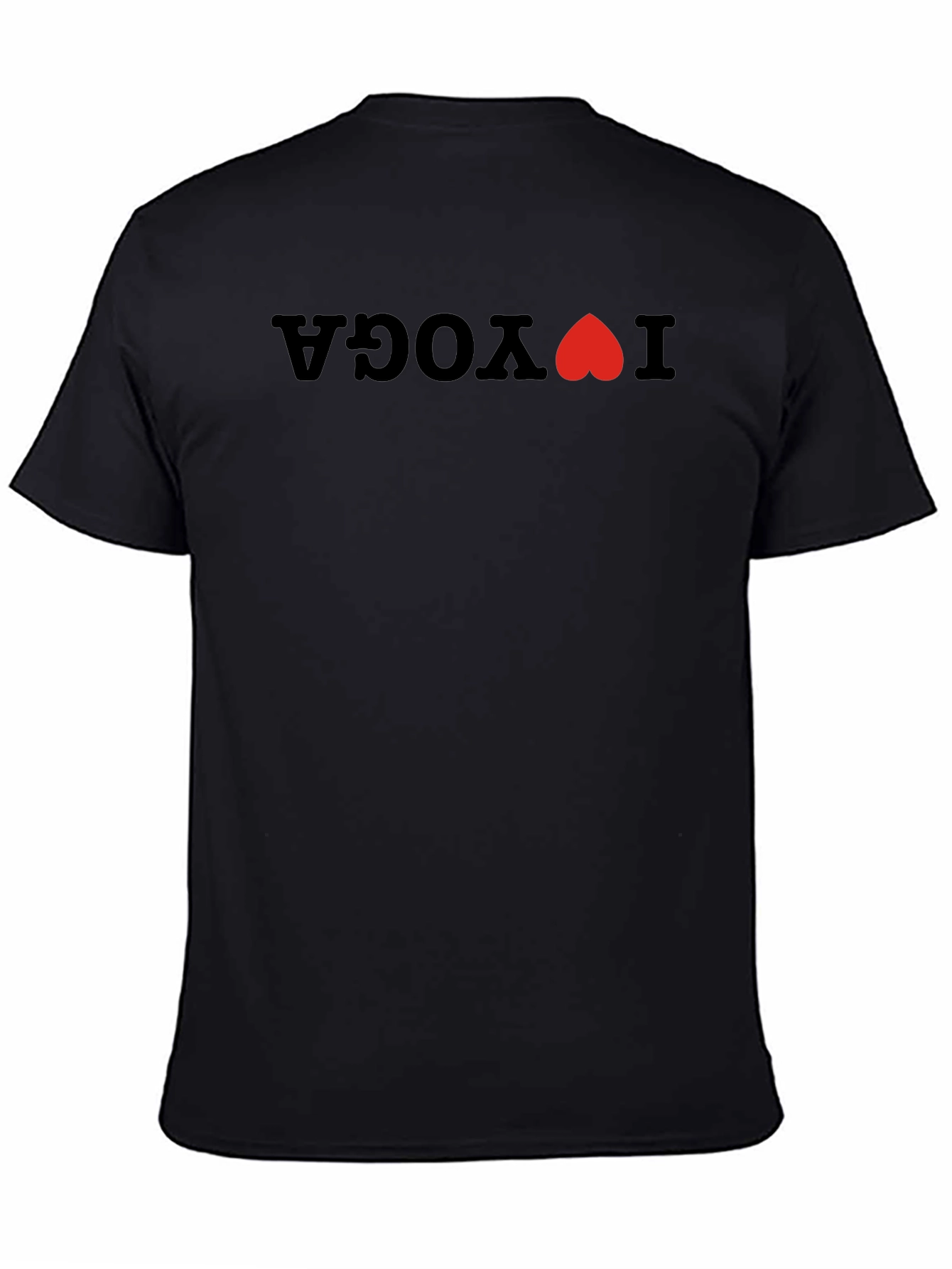 I Heart Yoga Graphic Tee - Black Cotton Shirt