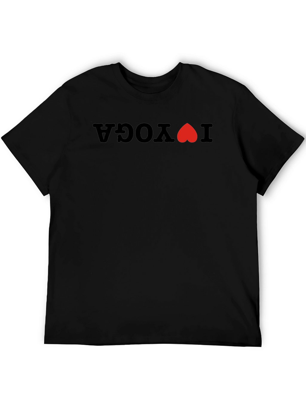 I Heart Yoga Graphic Tee - Black Cotton Shirt