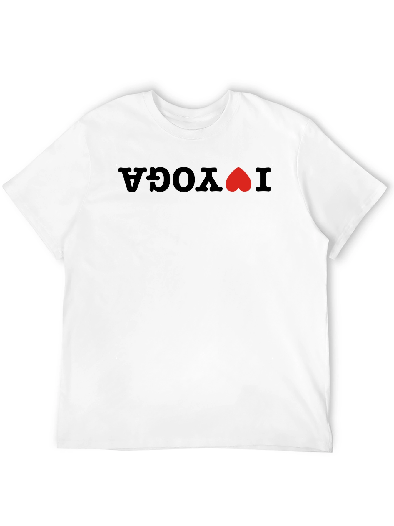 I Heart Yoga Graphic Tee - Black Cotton Shirt