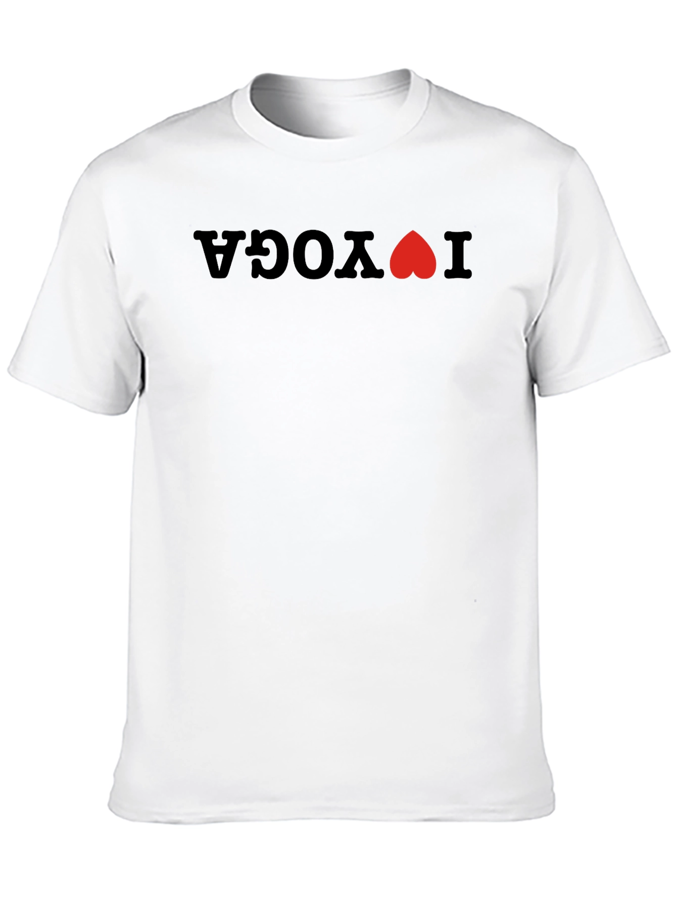 I Heart Yoga Graphic Tee - Black Cotton Shirt