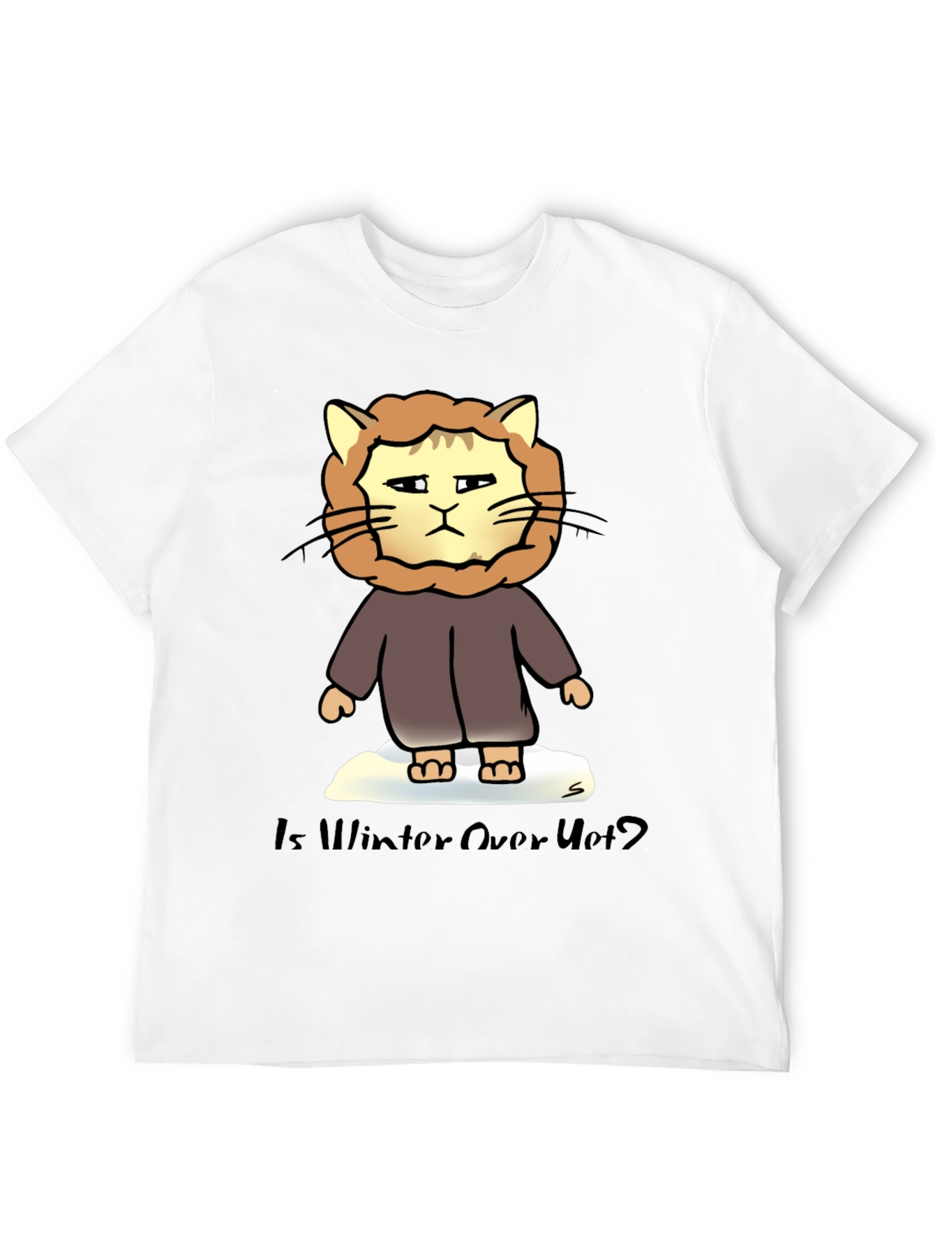 Winter Cat T-Shirt - Is Winter Over Yet? Funny Tee