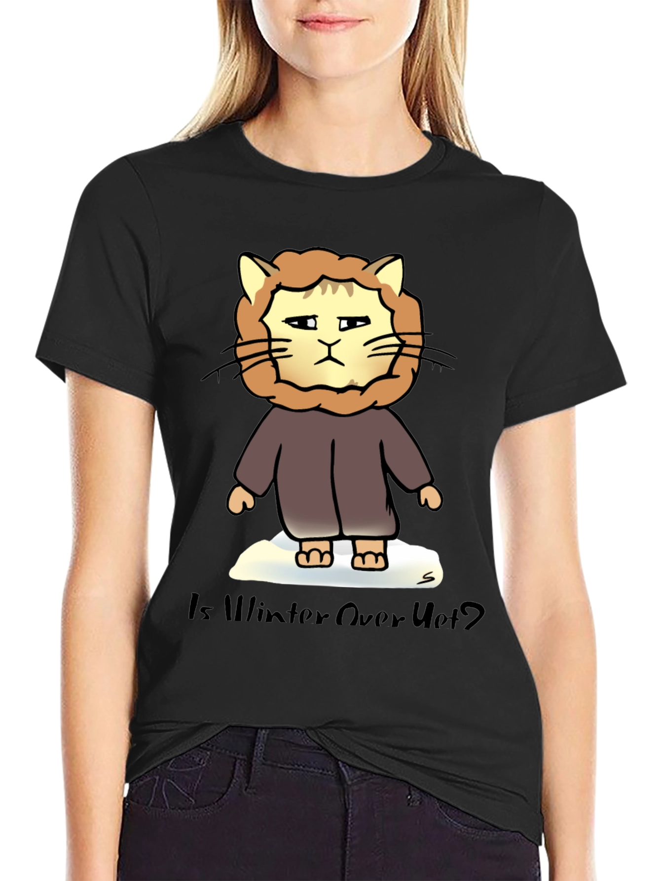 Winter Cat T-Shirt - Is Winter Over Yet? Funny Tee
