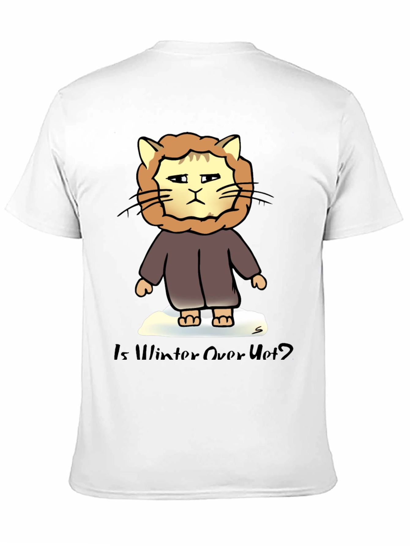 Winter Cat T-Shirt - Is Winter Over Yet? Funny Tee