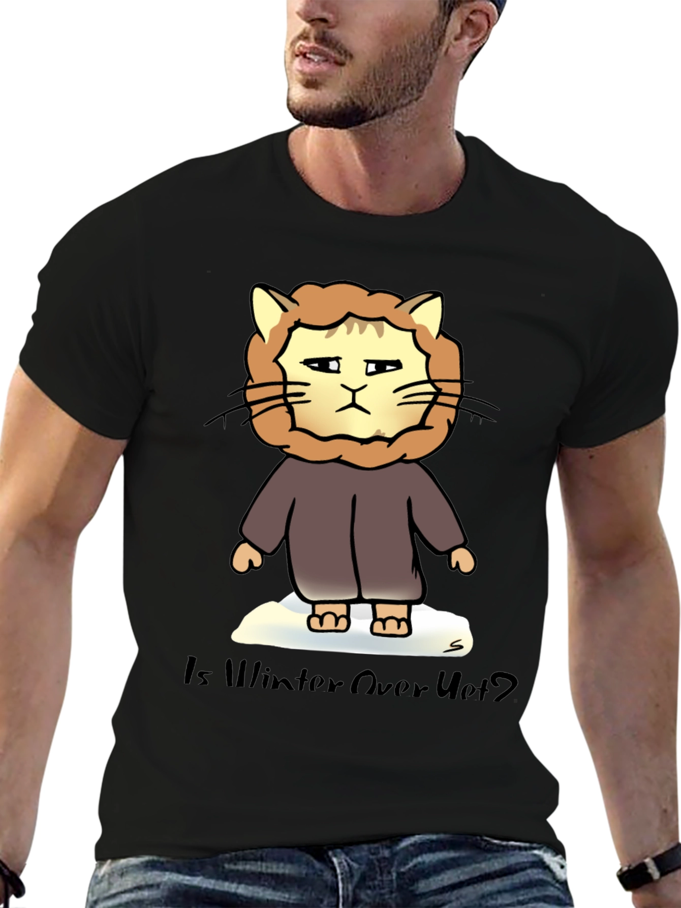 Winter Cat T-Shirt - Is Winter Over Yet? Funny Tee