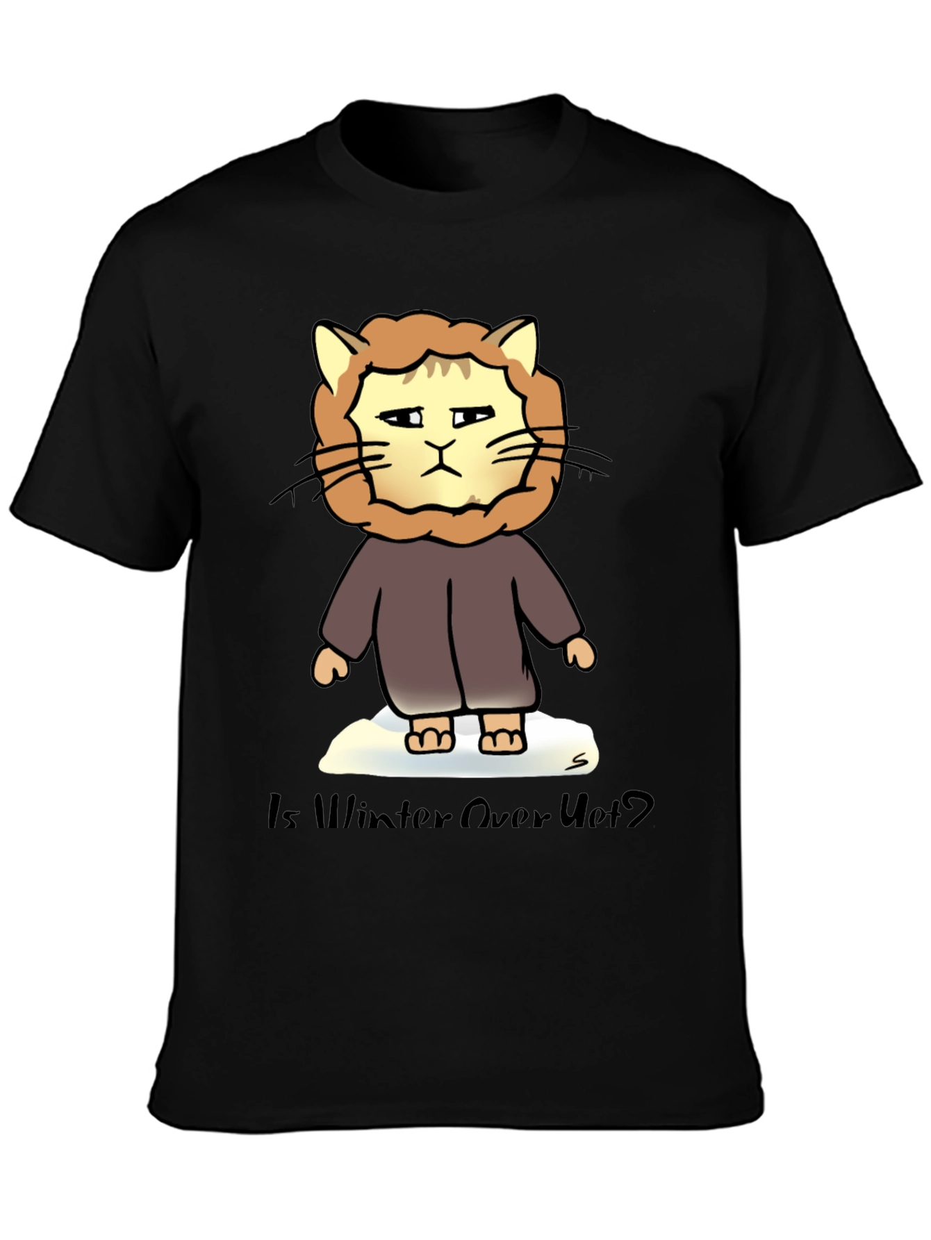 Winter Cat T-Shirt - Is Winter Over Yet? Funny Tee
