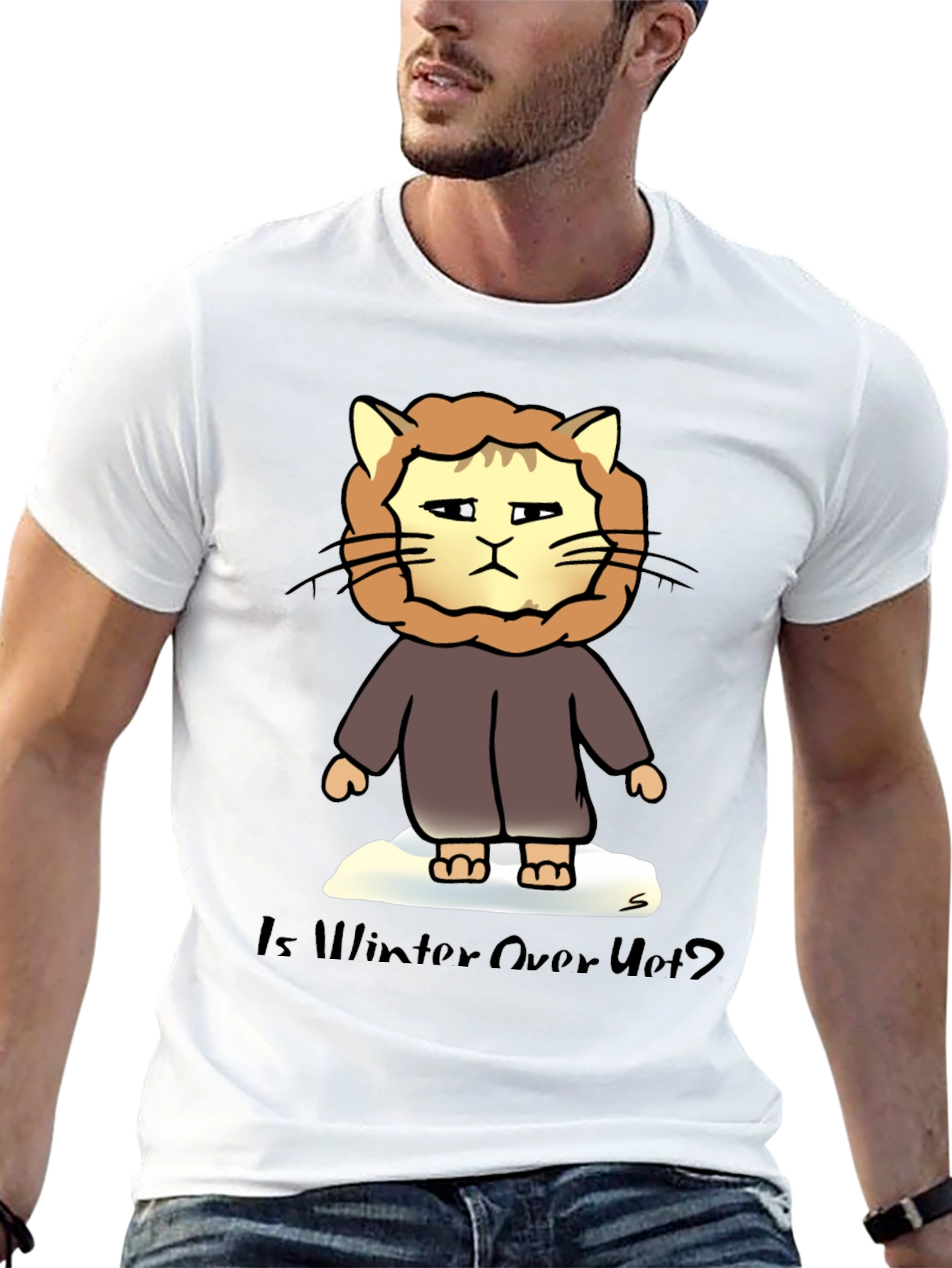 Winter Cat T-Shirt - Is Winter Over Yet? Funny Tee