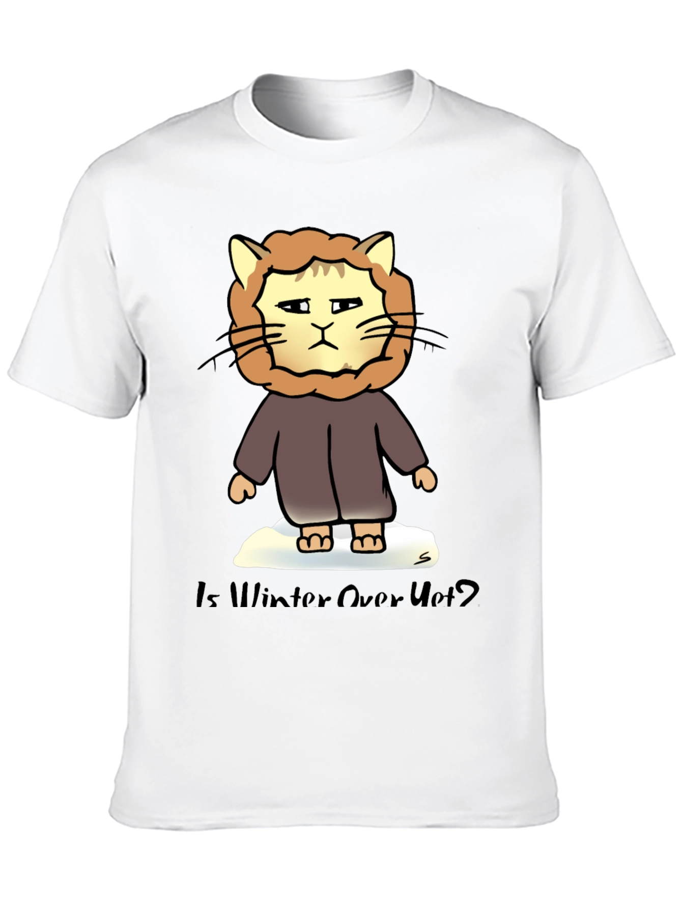 Winter Cat T-Shirt - Is Winter Over Yet? Funny Tee