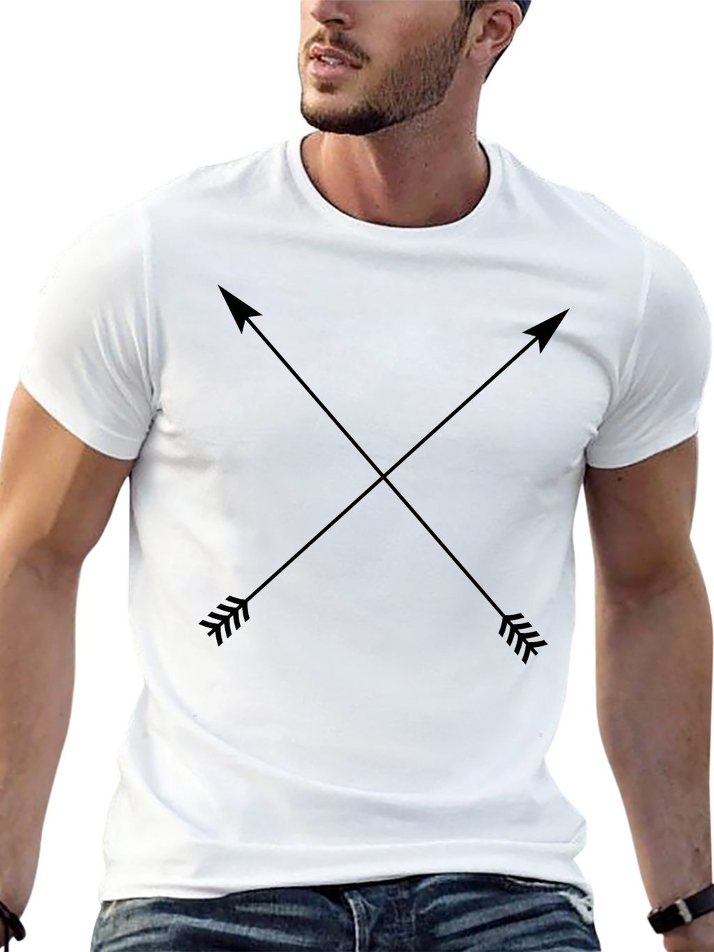 Crossed Arrows Graphic Black T-Shirt
