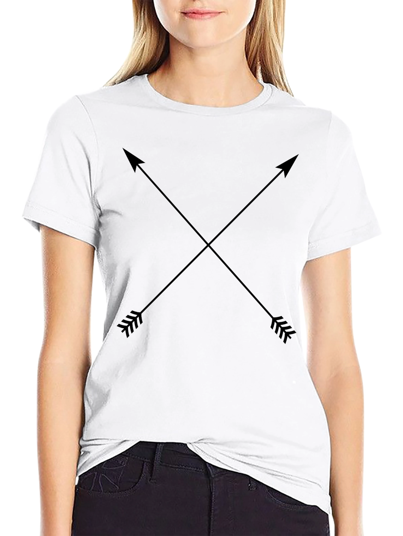 Crossed Arrows Graphic Black T-Shirt