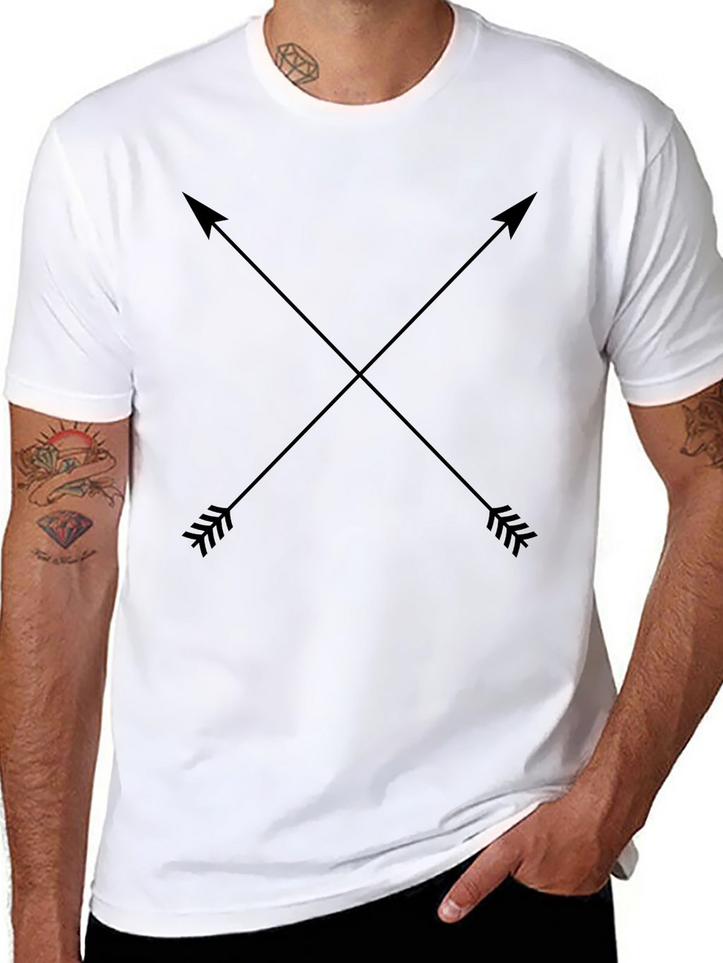 Crossed Arrows Graphic Black T-Shirt