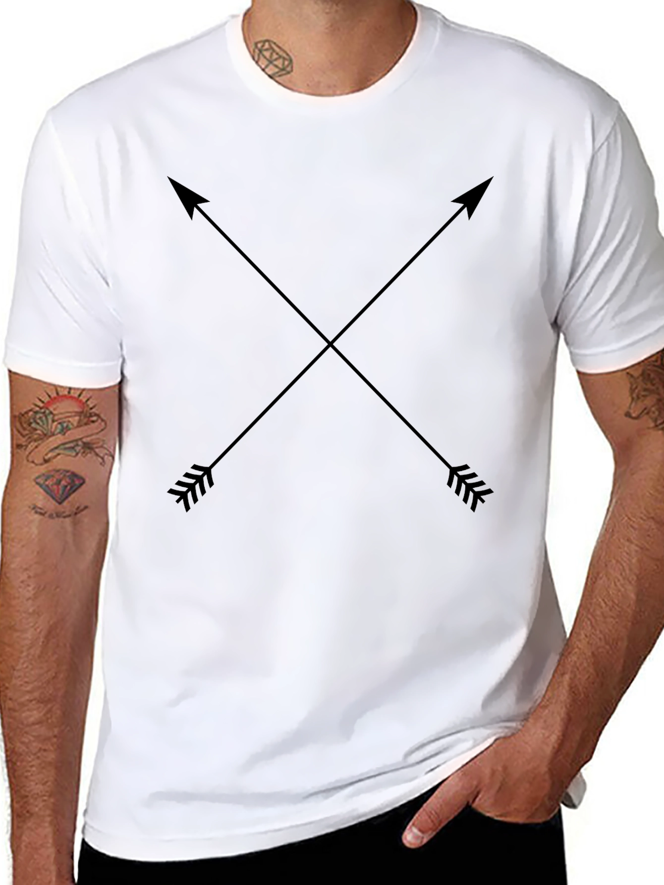 Crossed Arrows Graphic Black T-Shirt
