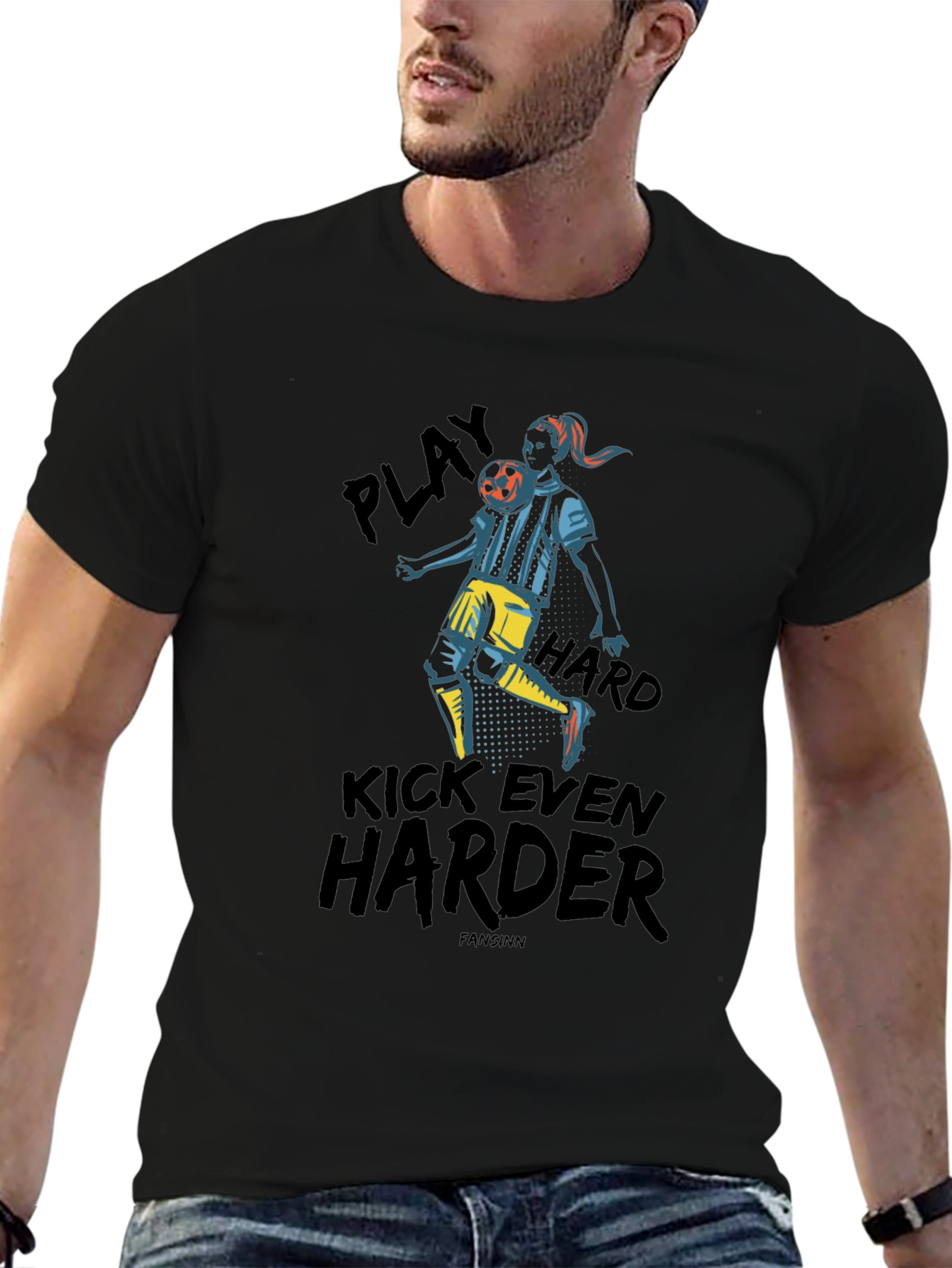 Play Hard Soccer Graphic Tee - Black