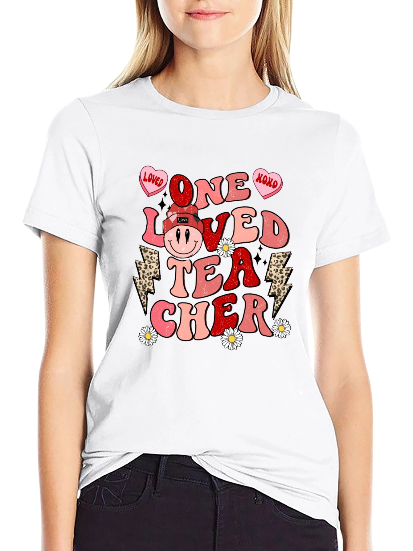 One Loved Teacher Valentines Day Graphic Tee