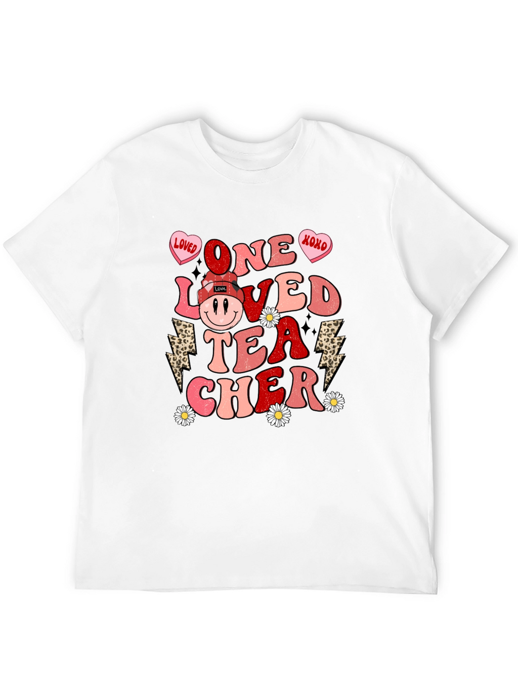 One Loved Teacher Valentines Day Graphic Tee