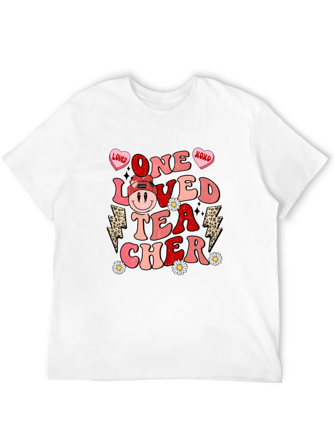 One Loved Teacher Valentines Day Graphic Tee