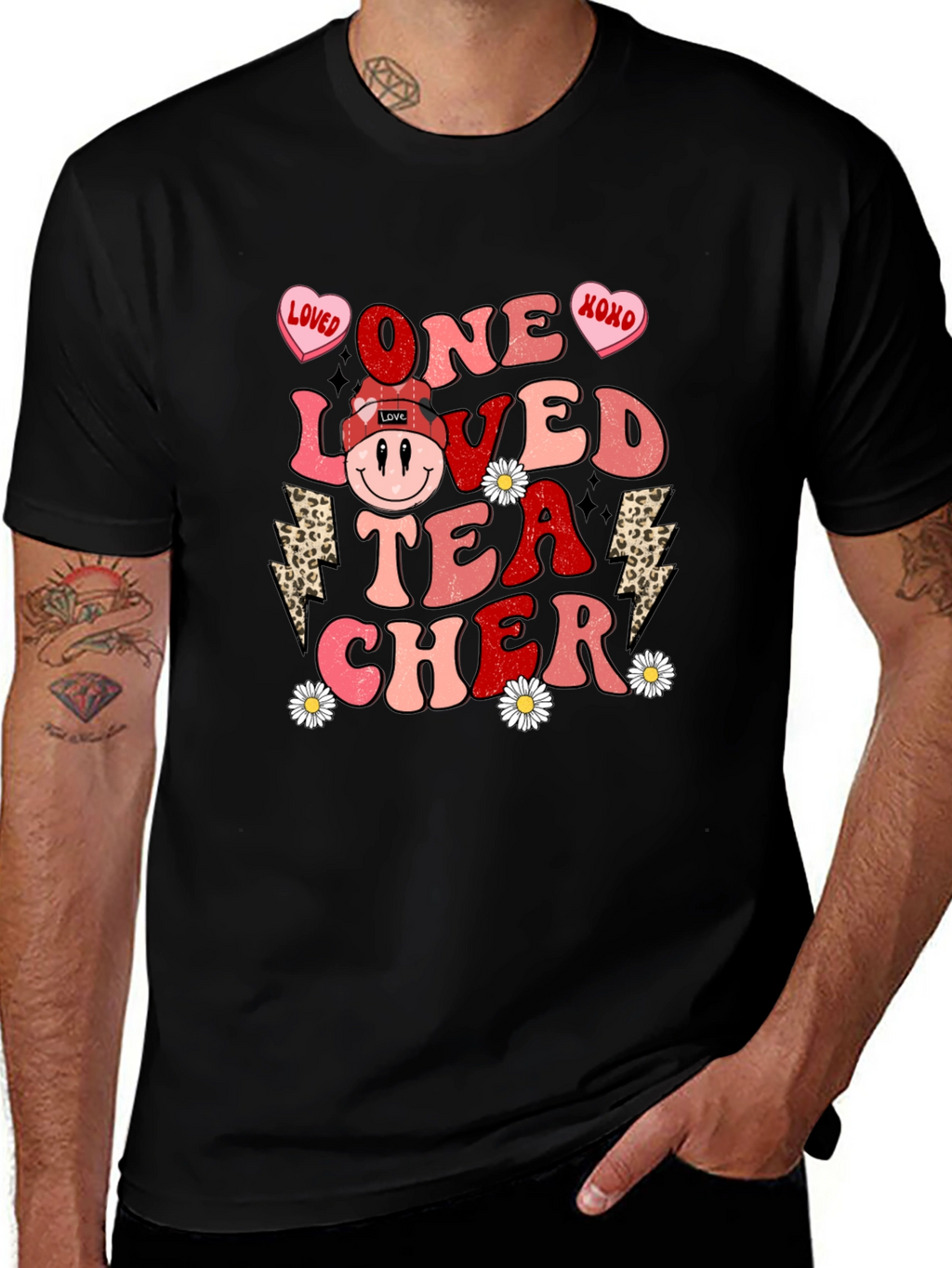 One Loved Teacher Valentines Day Graphic Tee