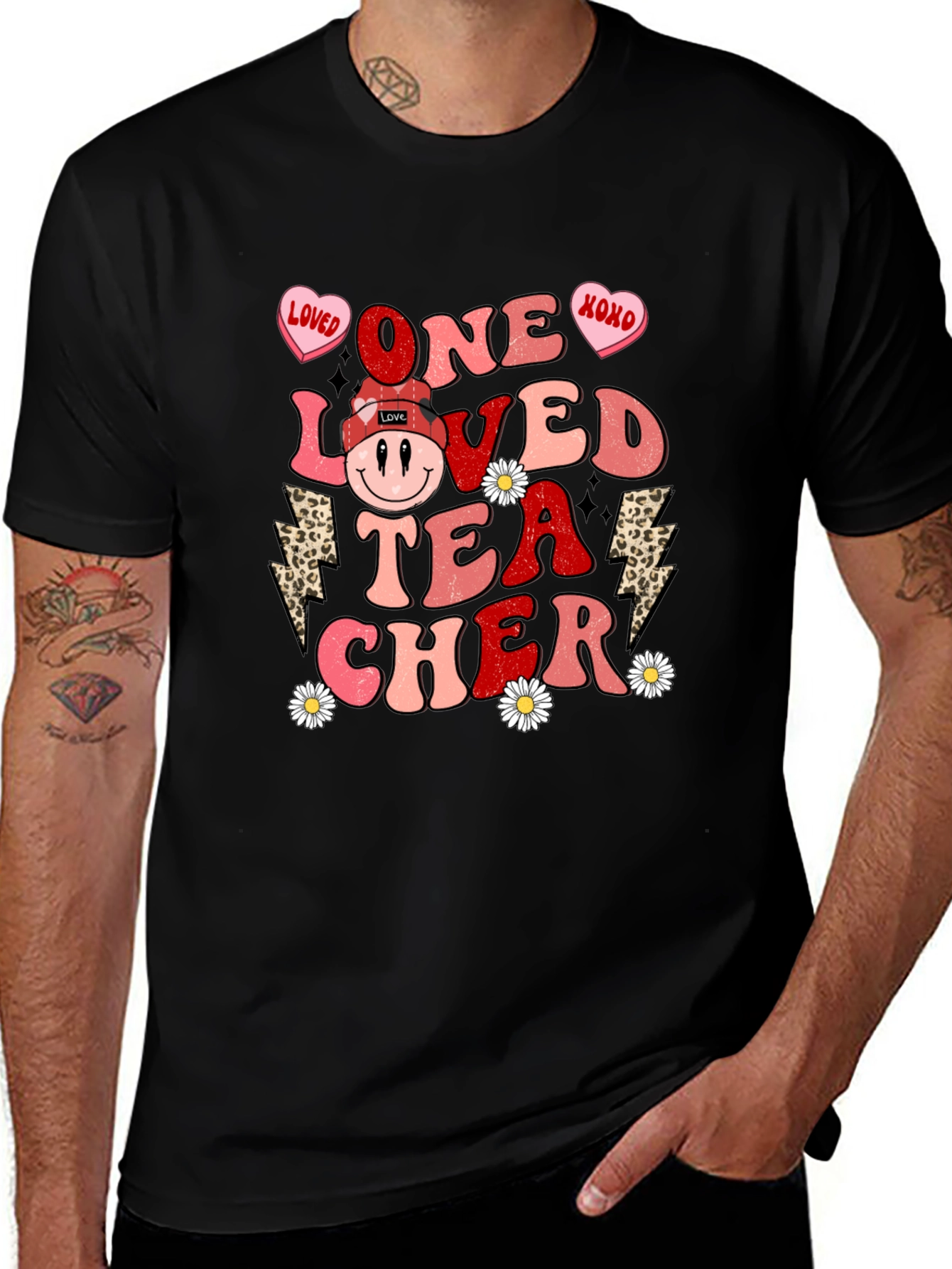 One Loved Teacher Valentines Day Graphic Tee