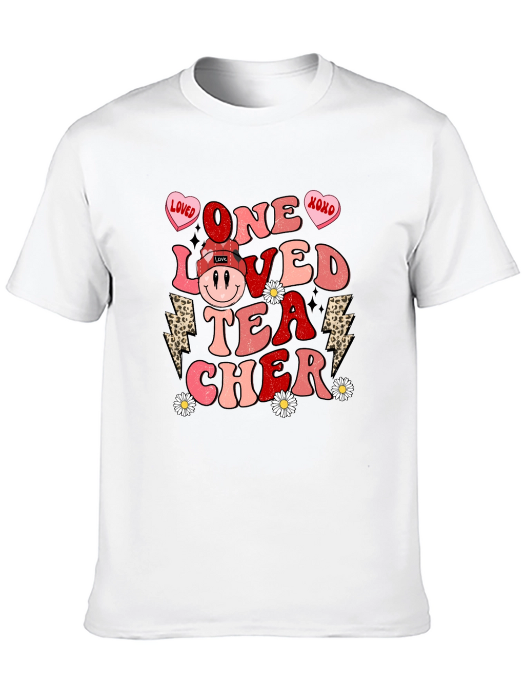 One Loved Teacher Valentines Day Graphic Tee