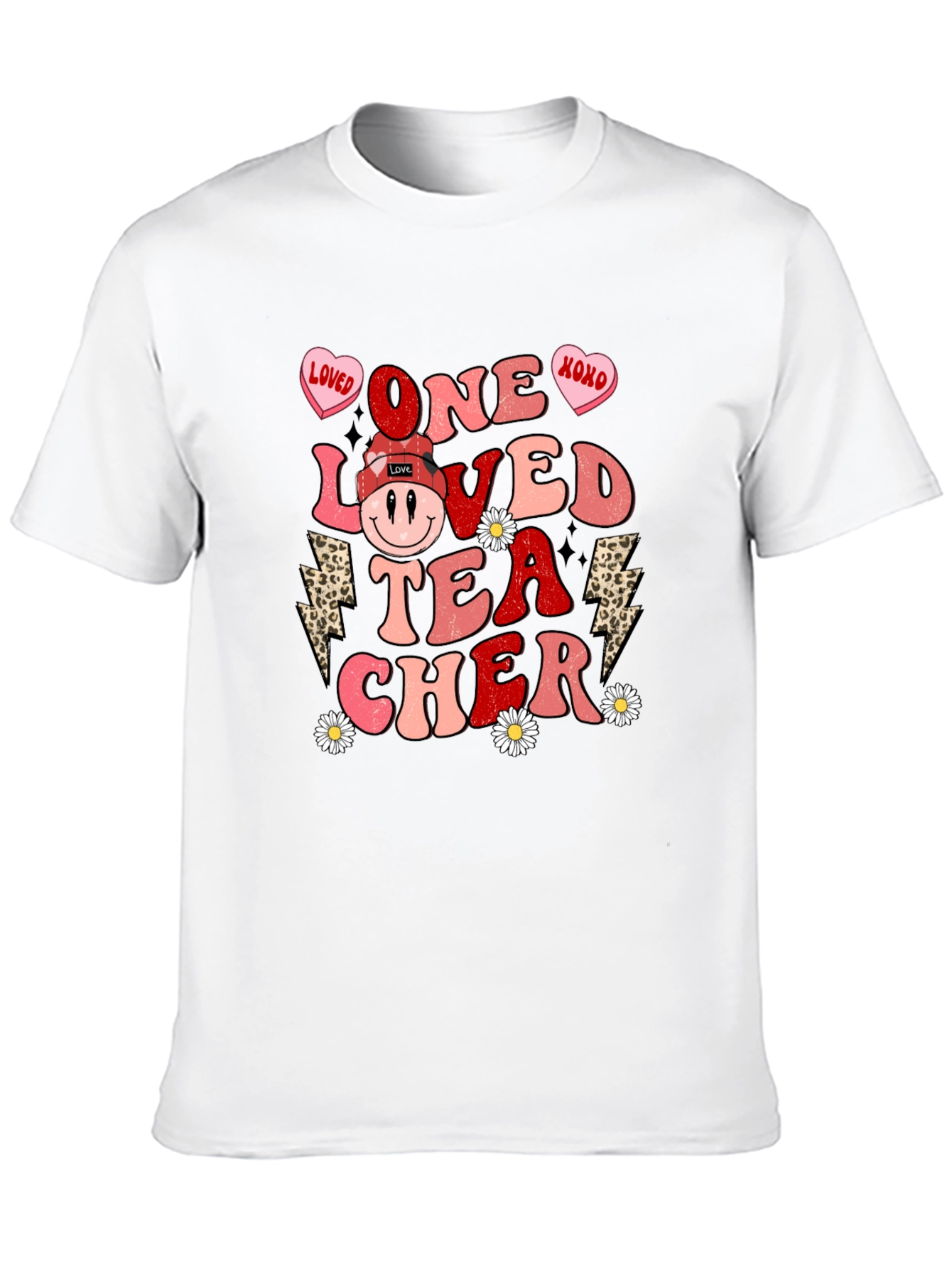 One Loved Teacher Valentines Day Graphic Tee