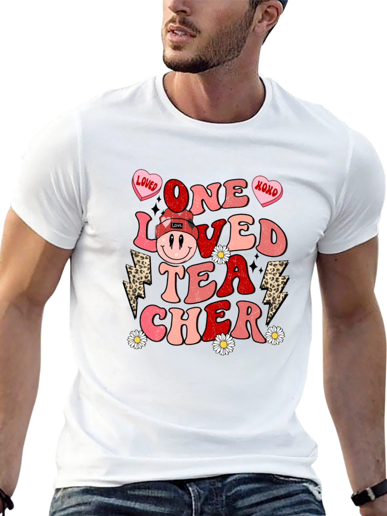 One Loved Teacher Valentines Day Graphic Tee