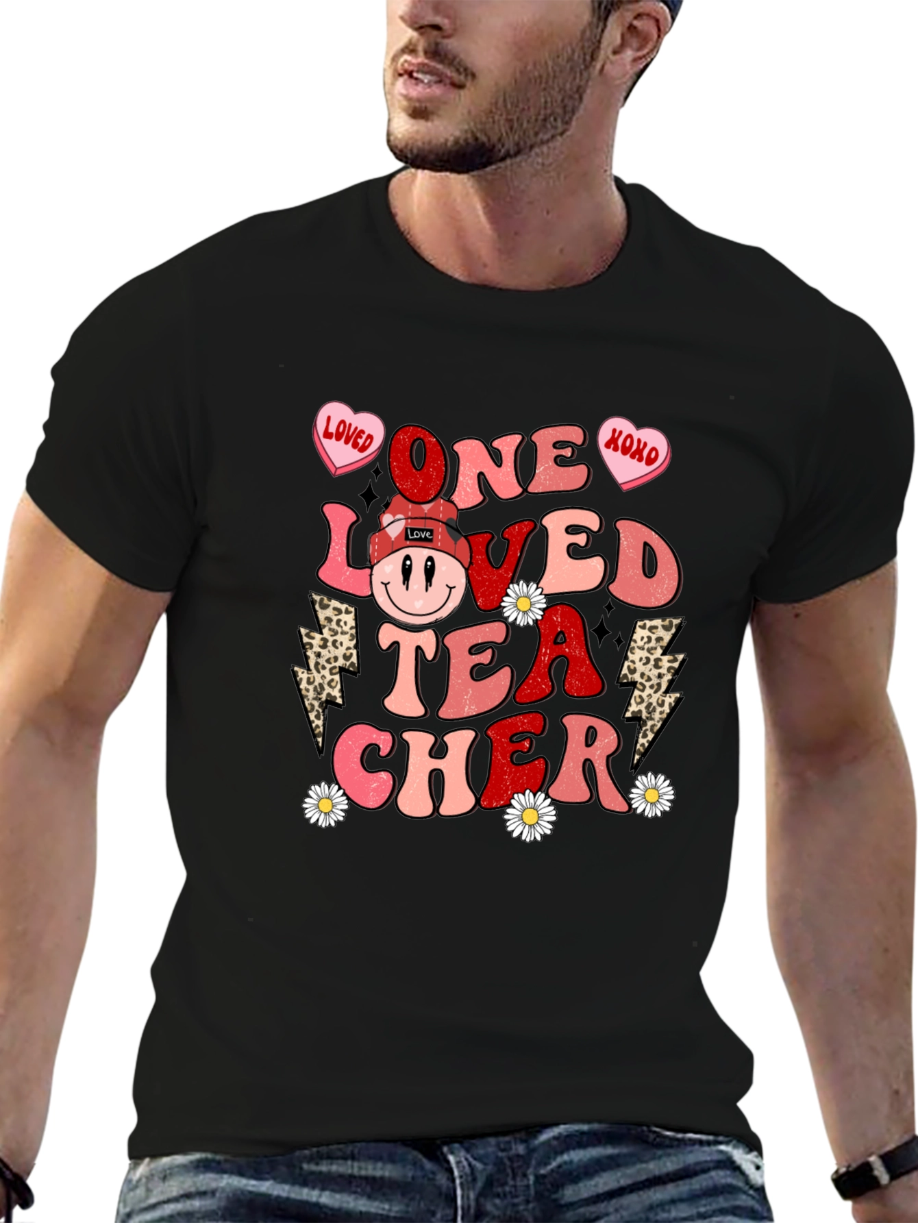 One Loved Teacher Valentines Day Graphic Tee