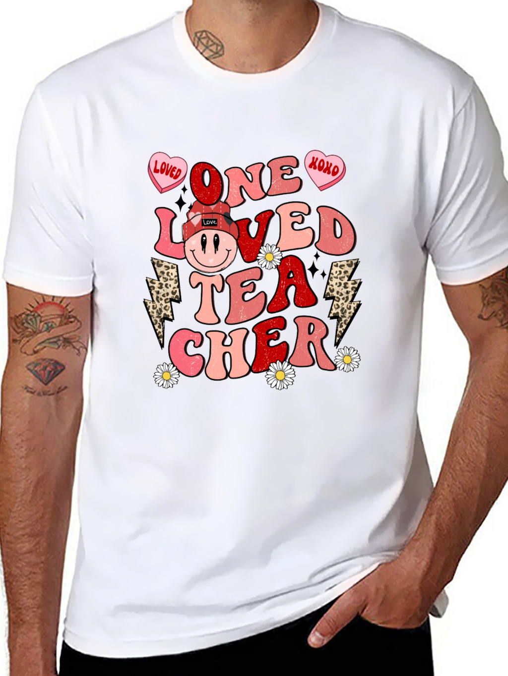 One Loved Teacher Valentines Day Graphic Tee