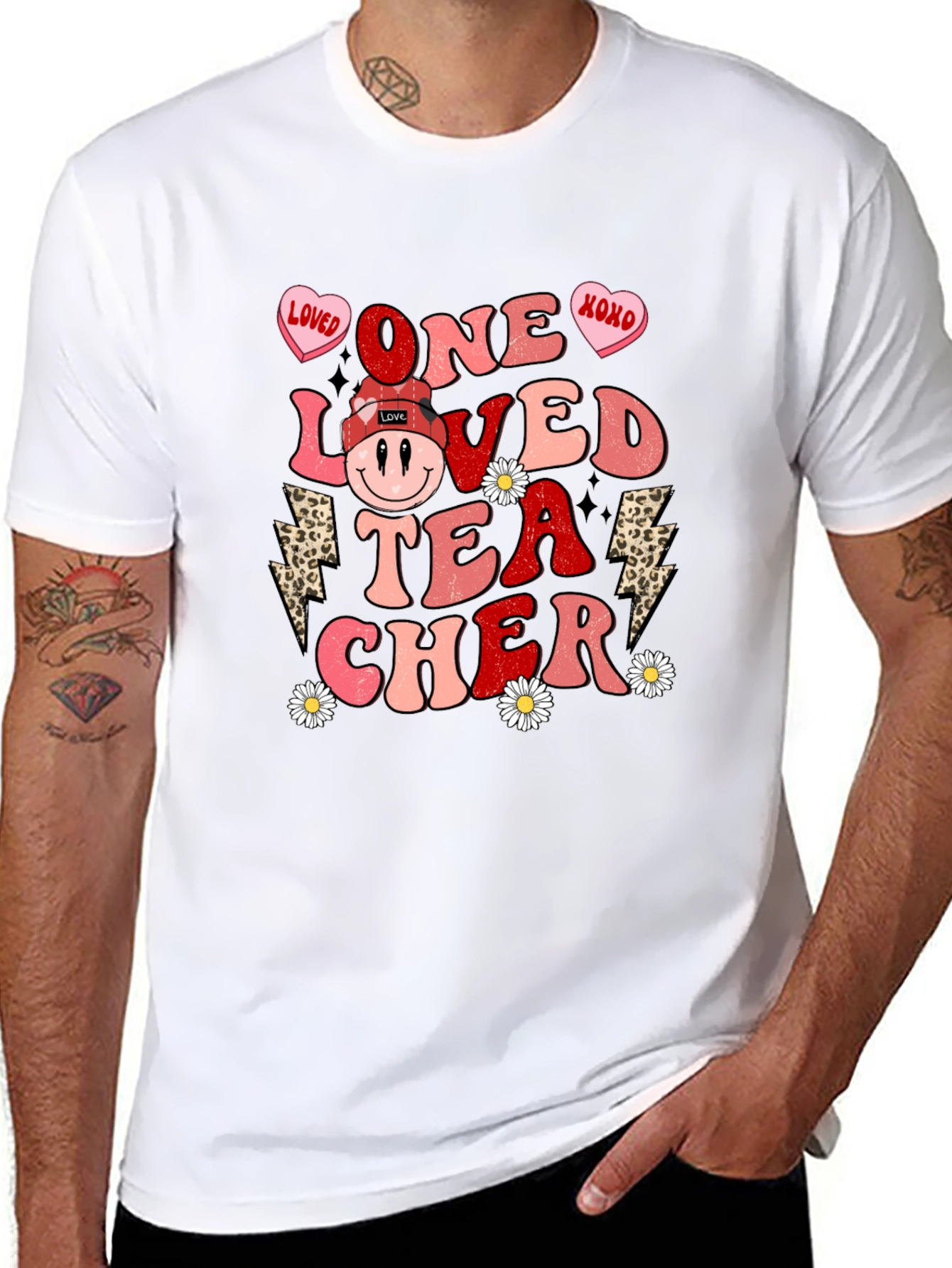 One Loved Teacher Valentines Day Graphic Tee