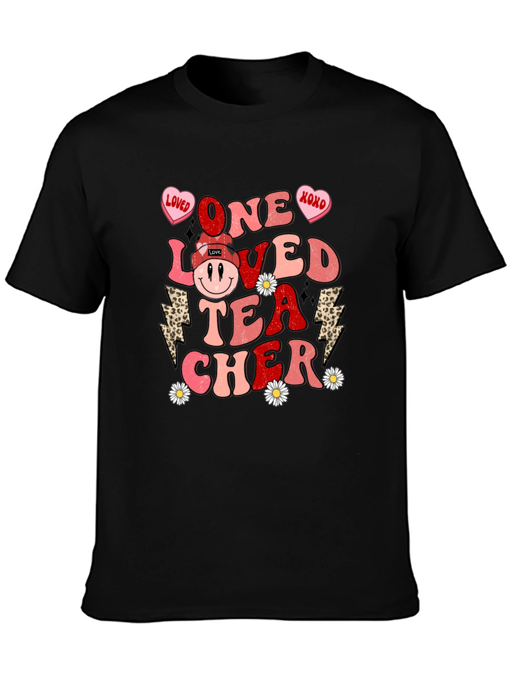 One Loved Teacher Valentines Day Graphic Tee