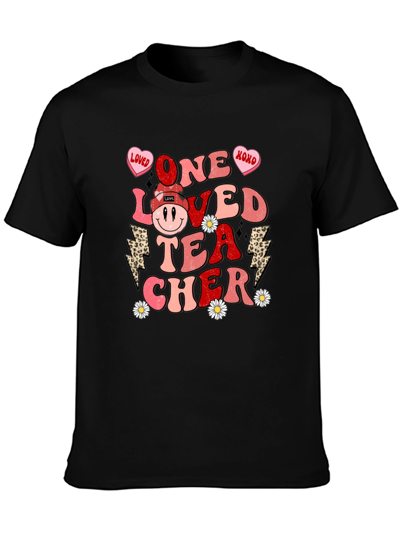 One Loved Teacher Valentines Day Graphic Tee