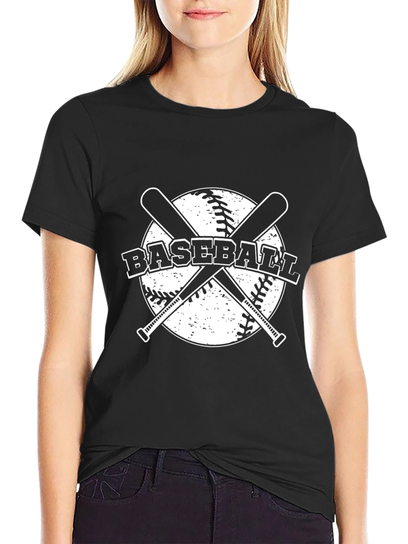 Baseball T-Shirt: Crossed Bats Design