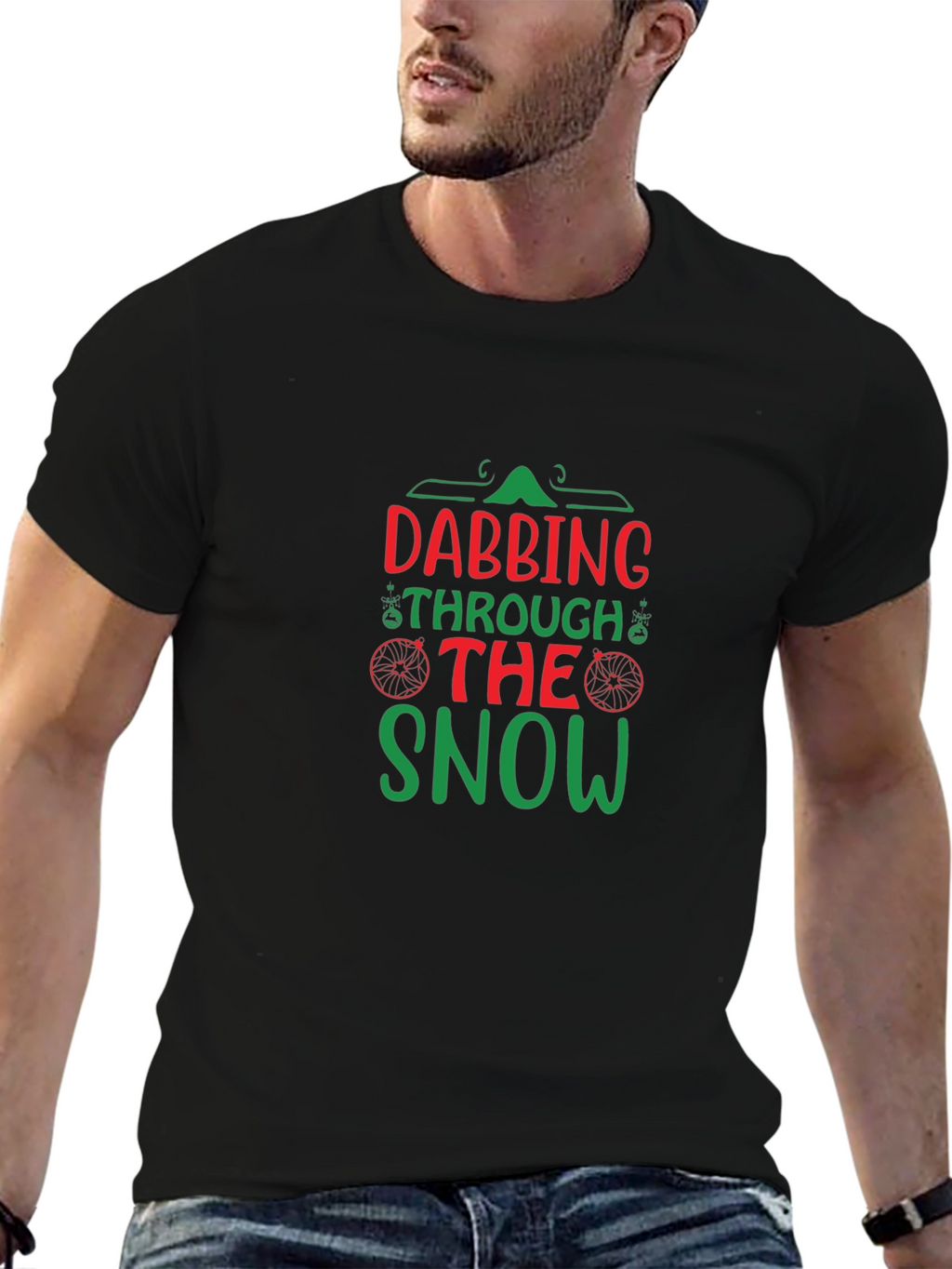 Dabbing Through the Snow Black T-Shirt