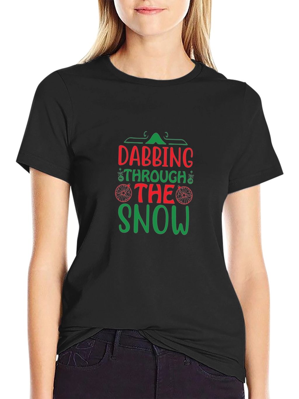 Dabbing Through the Snow Black T-Shirt