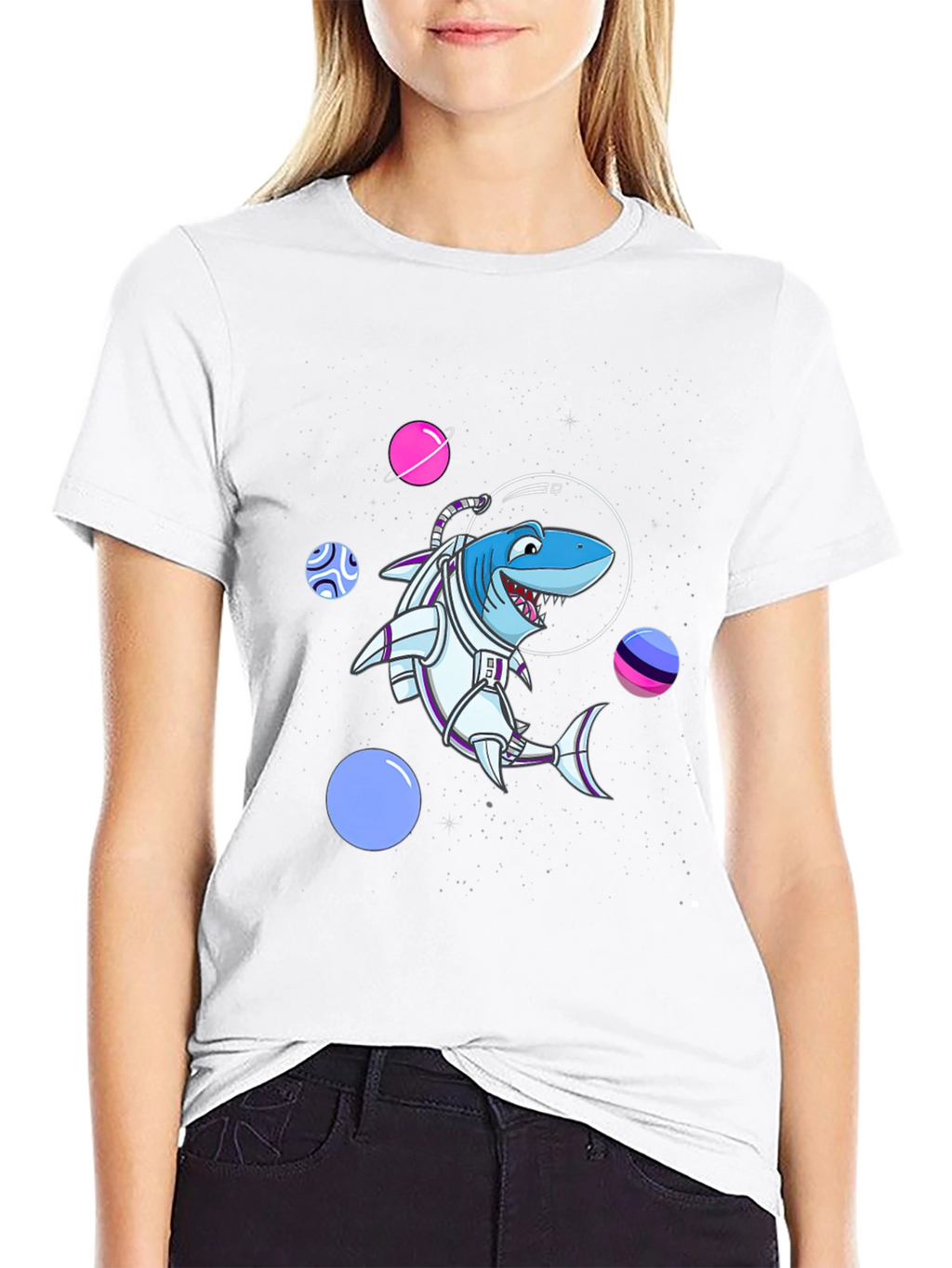 Space Shark T-Shirt - Astronaut Animal Graphic Tee